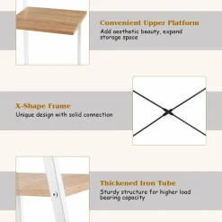 Tangkula Computer Desk with 4 Tier Shelves, Writing Desk Study Desk