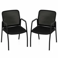 Tangkula Conference Chairs, Office Guest Chairs with Ergonomic Mesh Backrest