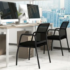 Tangkula Conference Chairs, Office Guest Chairs with Ergonomic Mesh Backrest