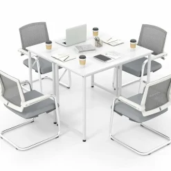 Tangkula Conference Tables, Rectangular Meeting Room Table with Adjustable Foot Pads, Seminar Table for School or College