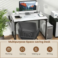 Tangkula Conference Table Set of 1/2/4/6, Modern Boardroom Desk with Storage Bag, Headphone Hook