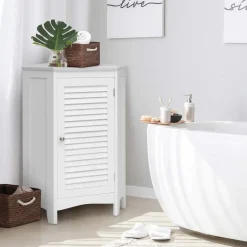 Tangkula Corner Bathroom Cabinet with Single Shutter Door