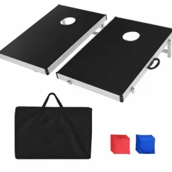 Tangkula Cornhole Set, Cornhole Outdoor Game with Foldable Design & Side Handle