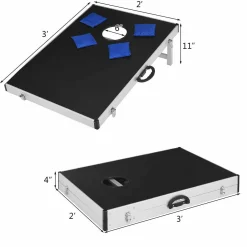 Tangkula Cornhole Set, Cornhole Outdoor Game with Foldable Design & Side Handle