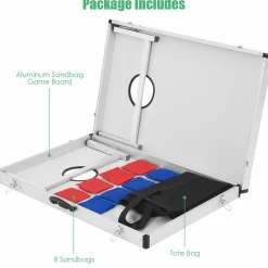 Tangkula Cornhole Set, Cornhole Outdoor Game with Foldable Design & Side Handle