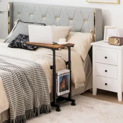 Tangkula C-Shape Sofa Side Table, Adjustable End Table