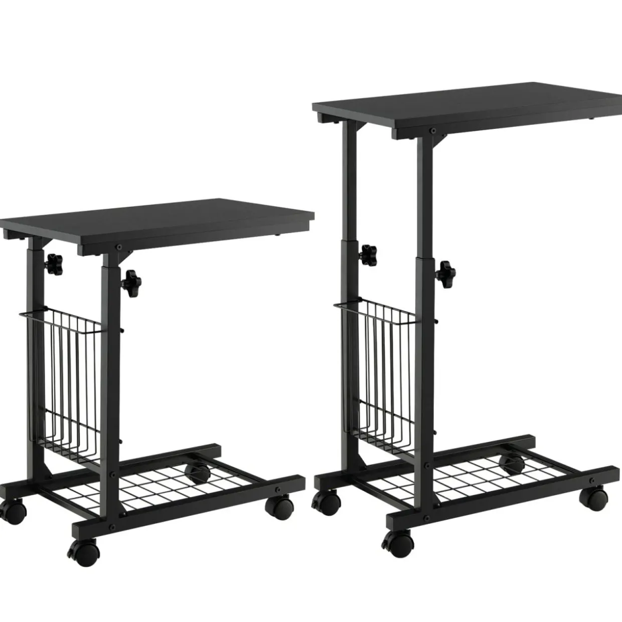Tangkula C-Shape Sofa Side Table, Adjustable End Table