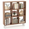 Tangkula 9-Cube Bookcase, Freestanding 3-Tier Bookshelf with 6 Removable Shelves