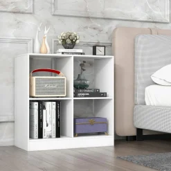 Tangkula 4-Cube Bookcase, Freestanding Open Bookshelf for Living Room Kids Room