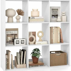 Tangkula 9-Cube Bookcase, 4-Tier Bookshelf with Open Compartments