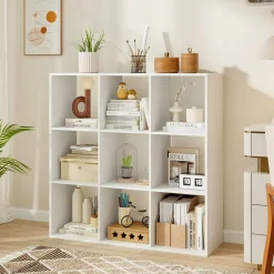 Tangkula 9-Cube Bookcase, 4-Tier Bookshelf with Open Compartments