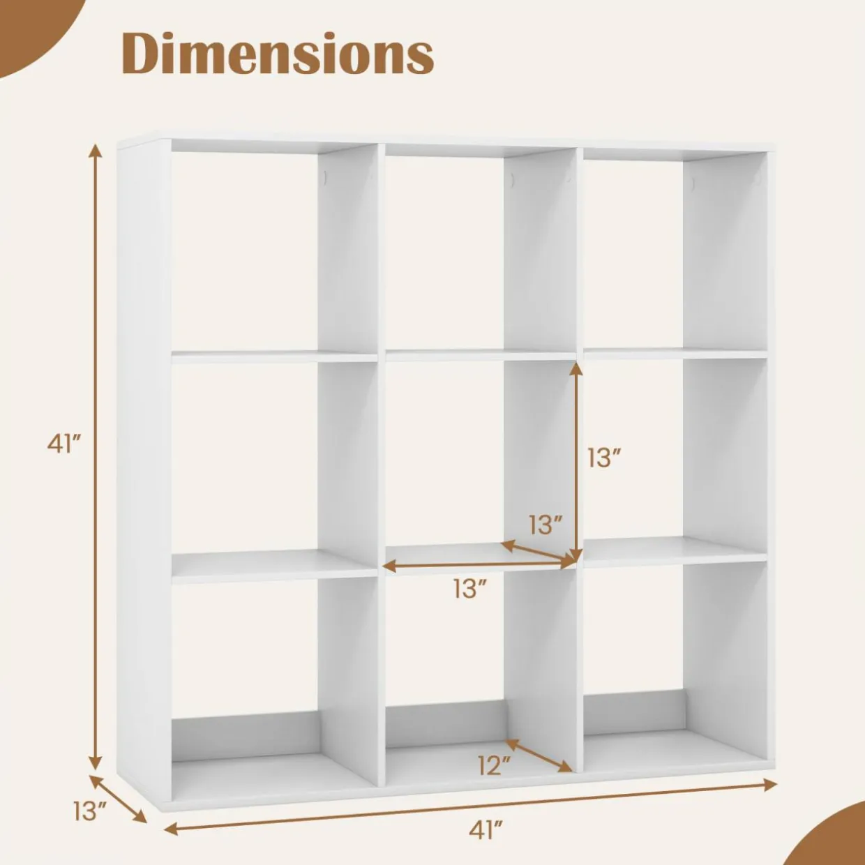 Tangkula 9-Cube Bookcase, 4-Tier Bookshelf with Open Compartments