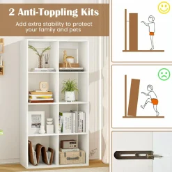 Tangkula 8-Cube Bookcase, 5-Tier Bookshelf with Open Compartments