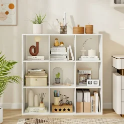 Tangkula 9-Cube Bookcase, 4-Tier Bookshelf with Open Compartments