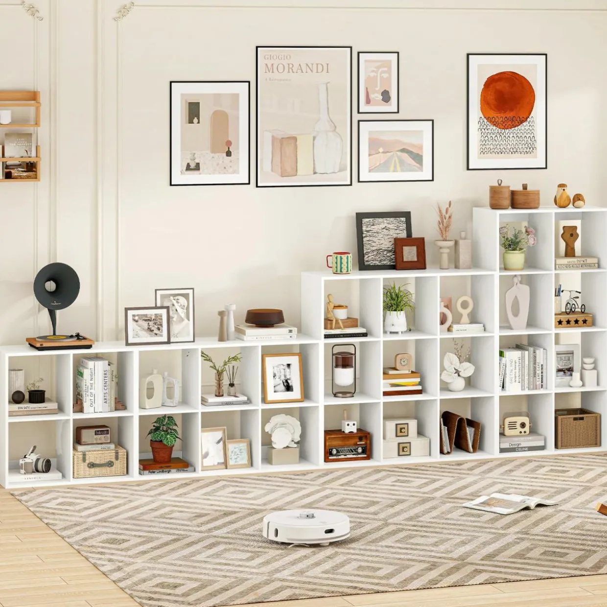 Tangkula 9-Cube Bookcase, 4-Tier Bookshelf with Open Compartments