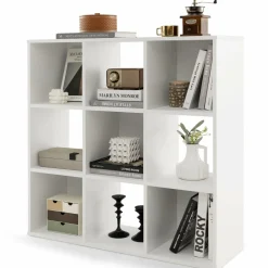 Tangkula 9-Cube Bookshelf, Wooden Open Bookcase