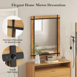 Tangkula Decorative Hanging Wall Mirror, 30