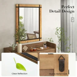 Tangkula Decorative Hanging Wall Mirror, 30