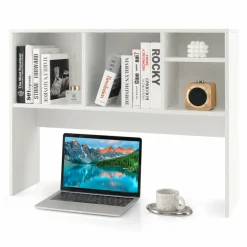 Tangkula Desktop Bookshelf, Countertop Storage Hutch with 4 Shelves for Computer Desk