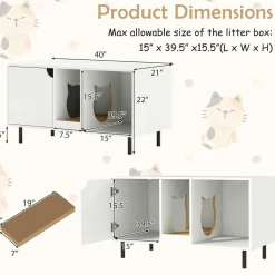 Tangkula Double Litter Box Enclosure