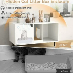 Tangkula Double Litter Box Enclosure