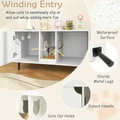 Tangkula Double Litter Box Enclosure