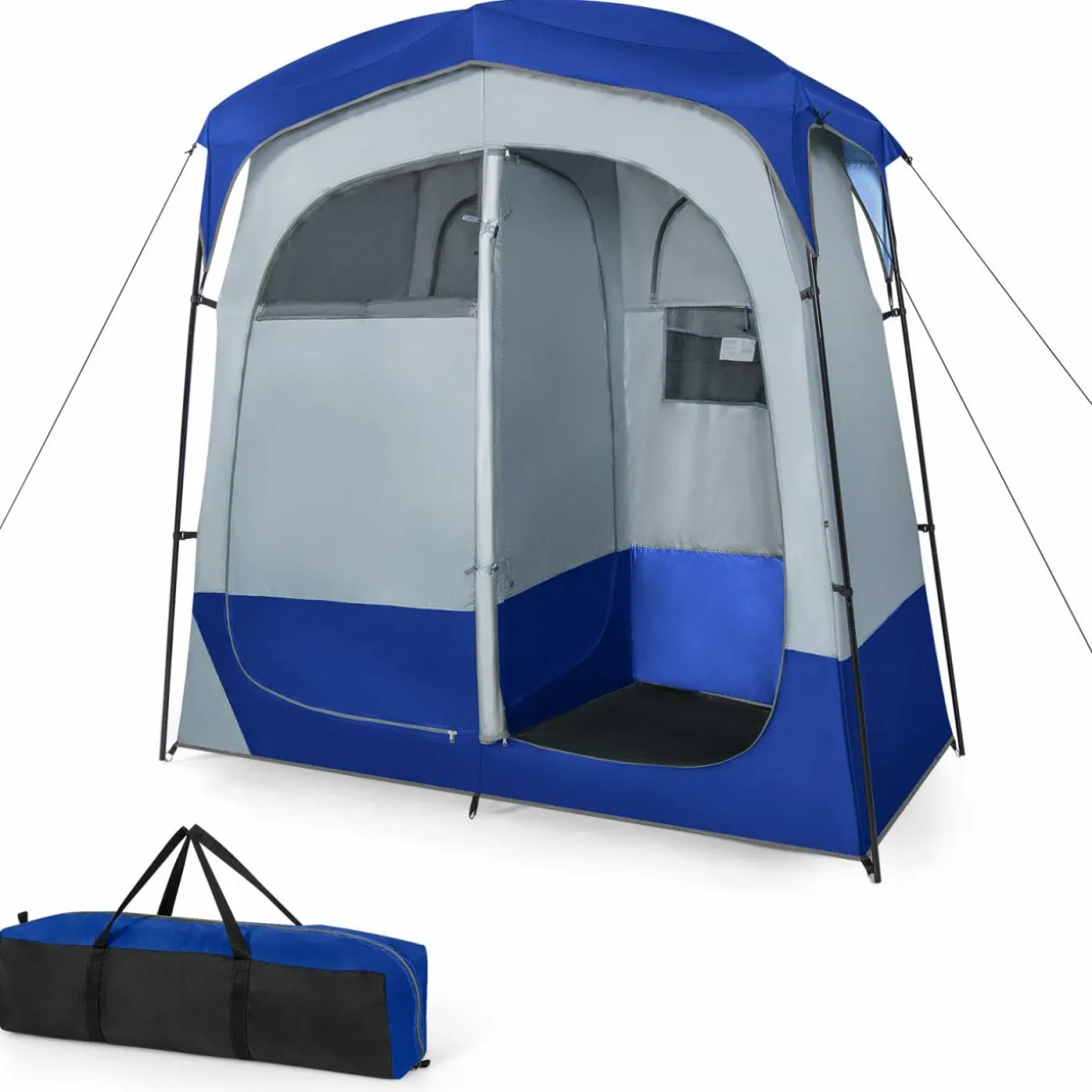 Tangkula Double Room Shower Tent, Oversize Space Privacy Tent with Floor