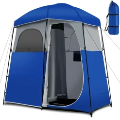 Tangkula Double-Room Shower Tent, Oversize Space Privacy Tent