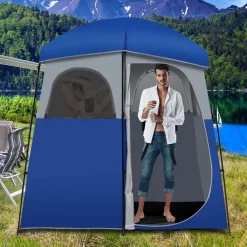 Tangkula Double-Room Shower Tent, Oversize Space Privacy Tent