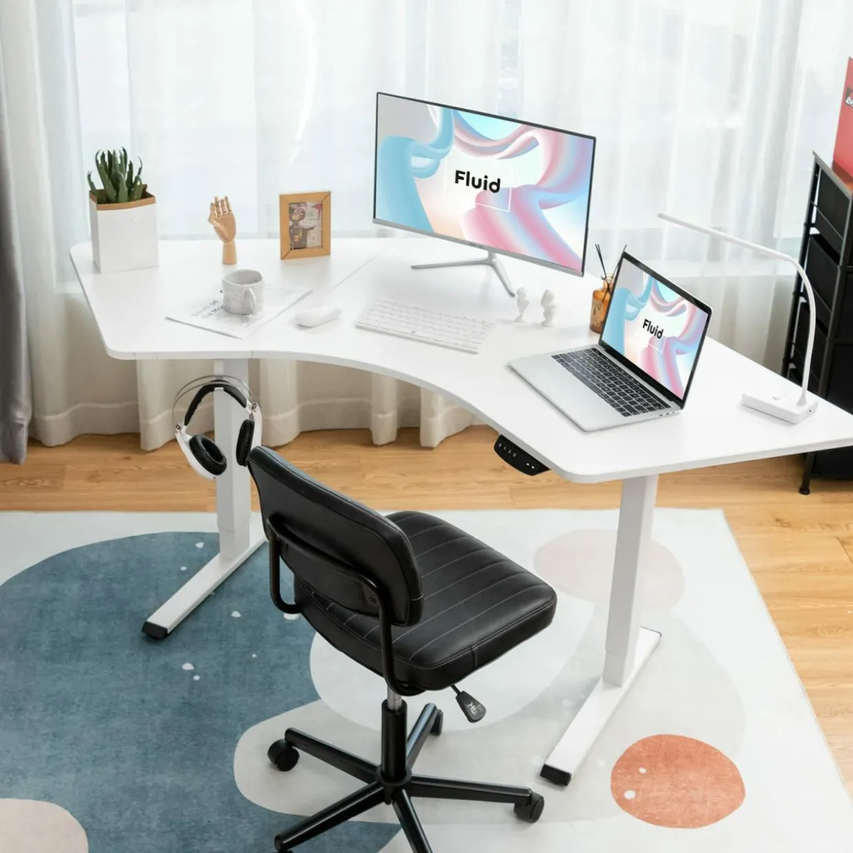 Tangkula Dual Motor Standing Desk Frame, Electric Sit Stand Up Desk Base