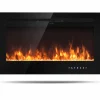 Tangkula Electric Fireplace, in-Wall Recessed and Wall Mounted Fireplace Heater