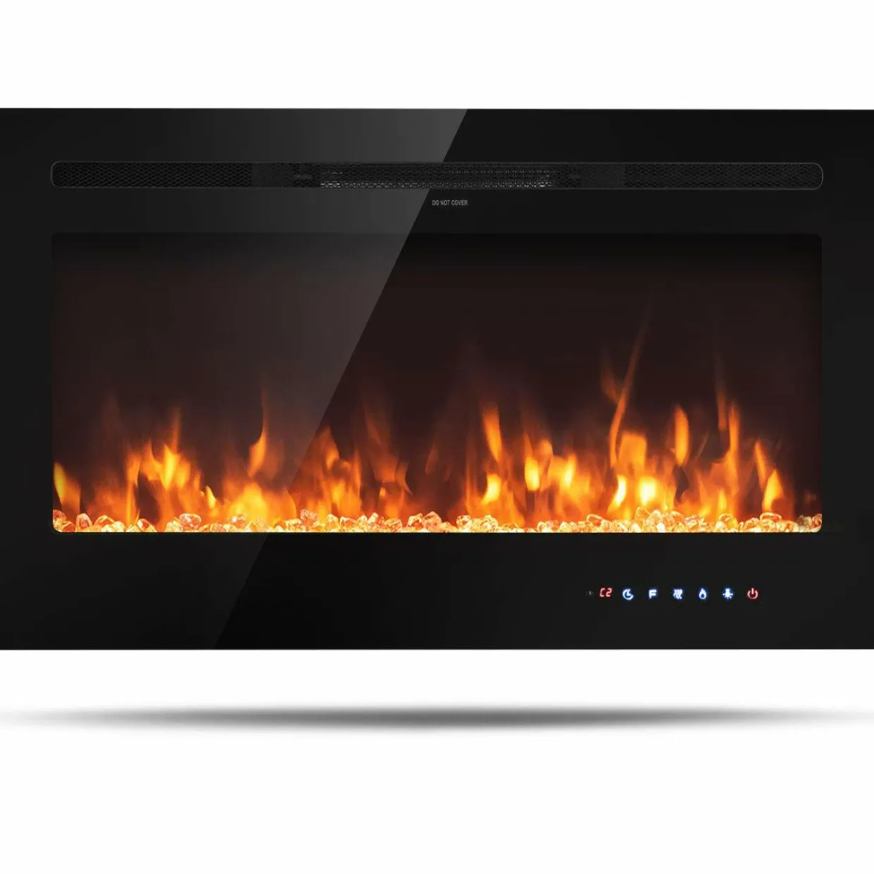 Tangkula Electric Fireplace, in-Wall Recessed and Wall Mounted Fireplace Heater