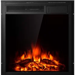 Tangkula Electric Fireplace Insert, Freestanding & Recessed Electric Fireplace Heater with Remote Control