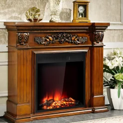 Tangkula Electric Fireplace Insert, Freestanding & Recessed Electric Fireplace Heater with Remote Control
