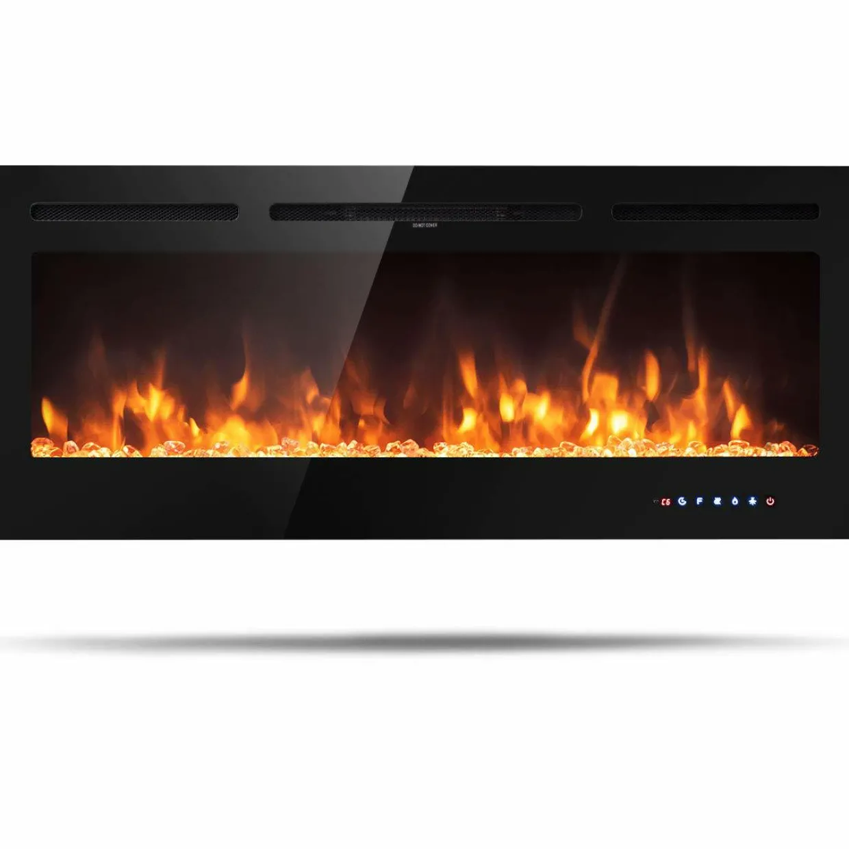 Tangkula Electric Fireplace, in-Wall Recessed and Wall Mounted Fireplace Heater