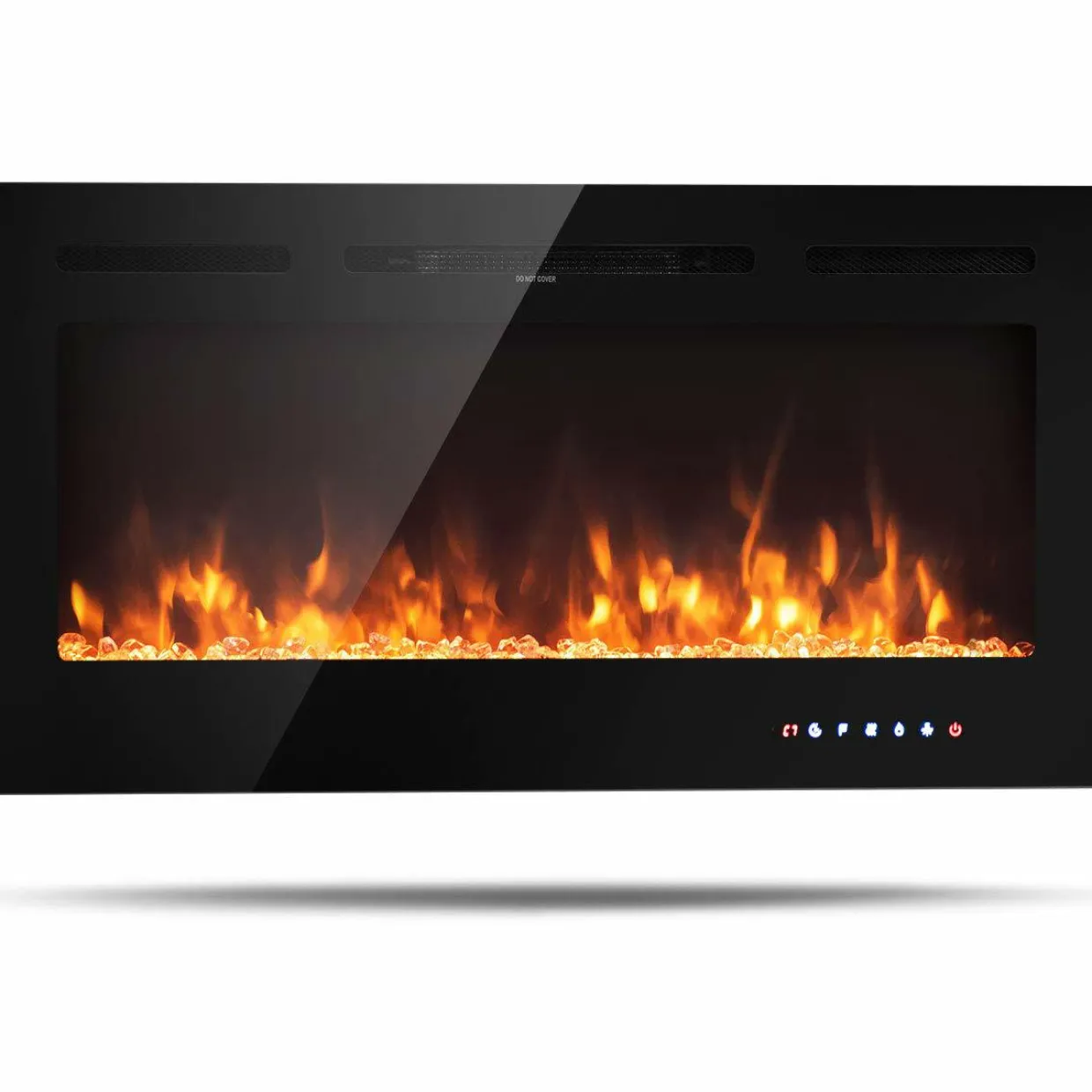 Tangkula Electric Fireplace, in-Wall Recessed and Wall Mounted Fireplace Heater