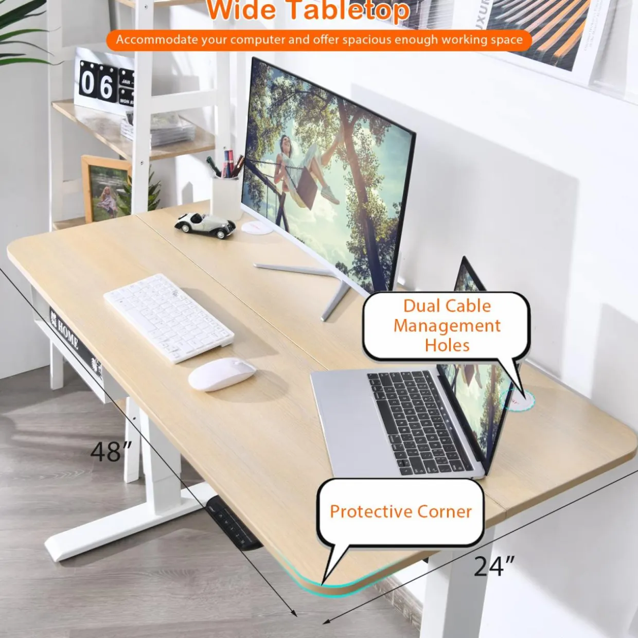 Tangkula Electric Height Adjustable Standing Desk