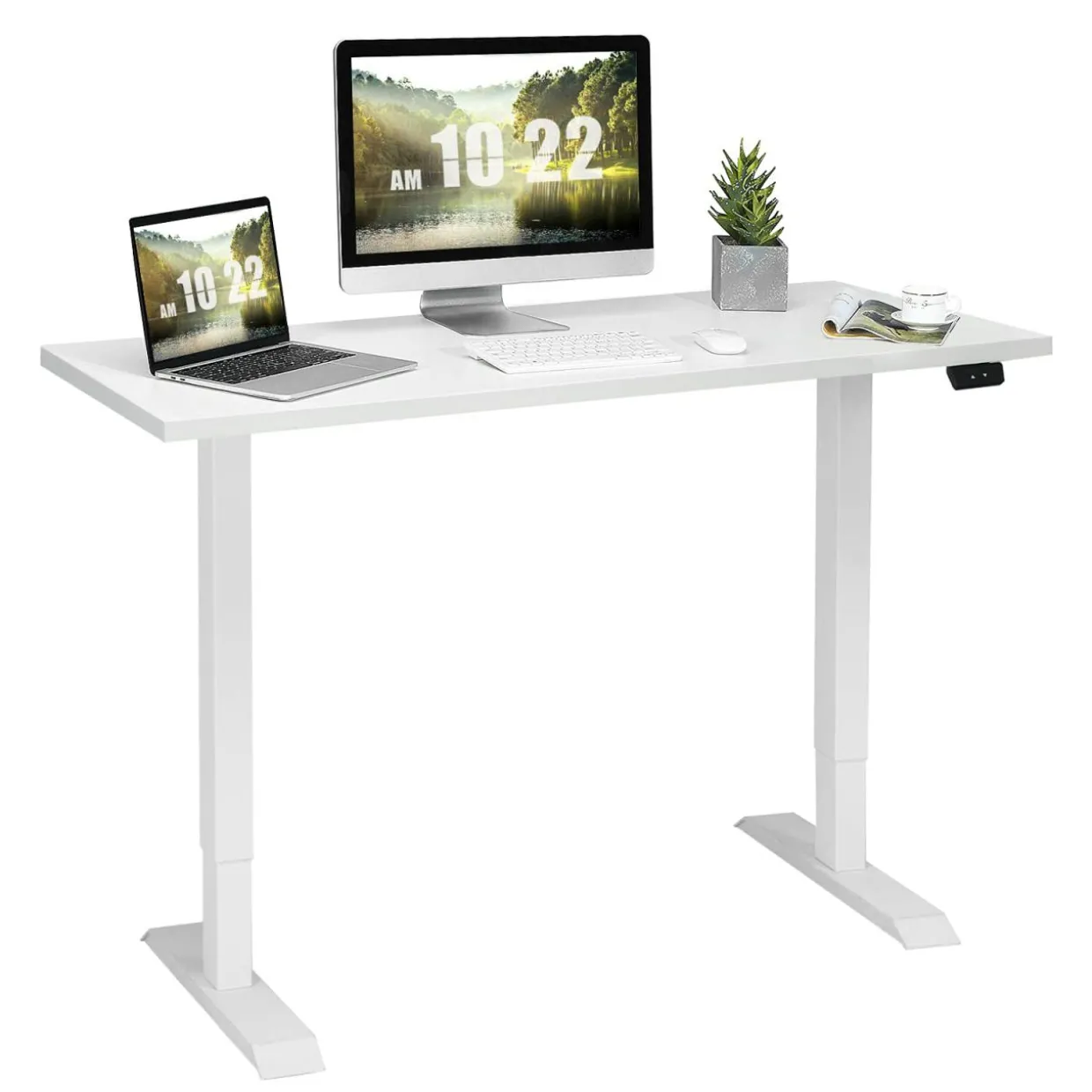 Tangkula Electric Standing Desk, 48 x 24 Inch Sit to Stand Up Desk