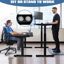 Tangkula Electric Standing Desk Frame, Height & Width Adjustable Motorized Sit Stand Desk Base