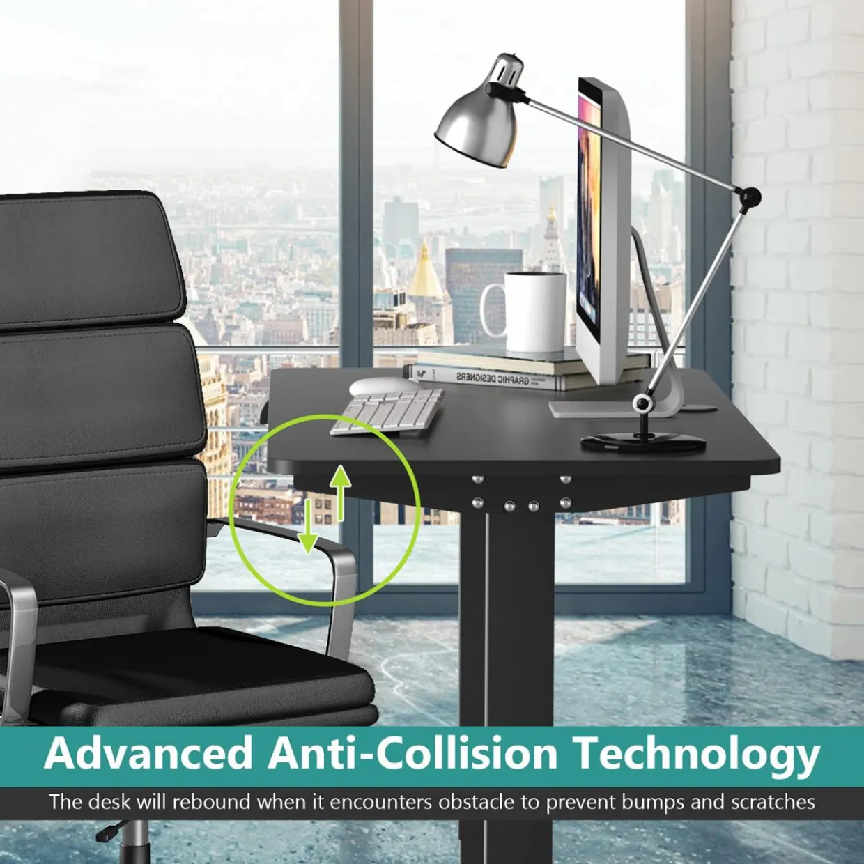 Tangkula Electric Standing Desk, Height Adjustable Motorized Office Desk