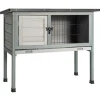 Tangkula Elevated Wood Rabbit Hutch (Grey)