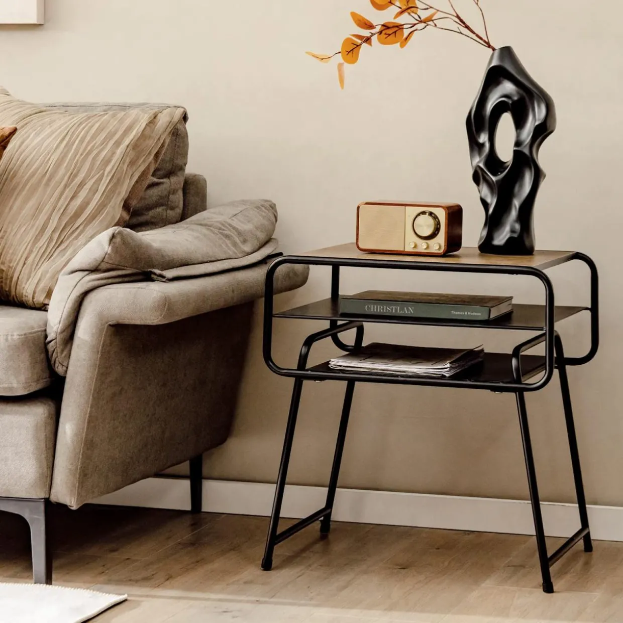 Tangkula End Table, 3-Tier Side Table
