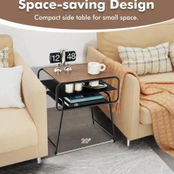 Tangkula End Table, 3-Tier Side Table
