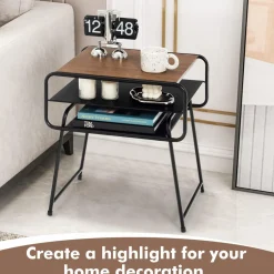 Tangkula End Table, 3-Tier Side Table