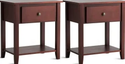 Tangkula End Table with Drawer, Nightstand w/Drawer and Storage Shelf