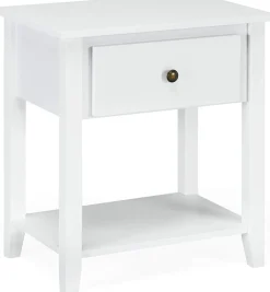 Tangkula End Table with Drawer, Nightstand w/Drawer and Storage Shelf
