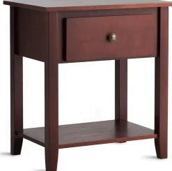 Tangkula End Table with Drawer, Nightstand w/Drawer and Storage Shelf