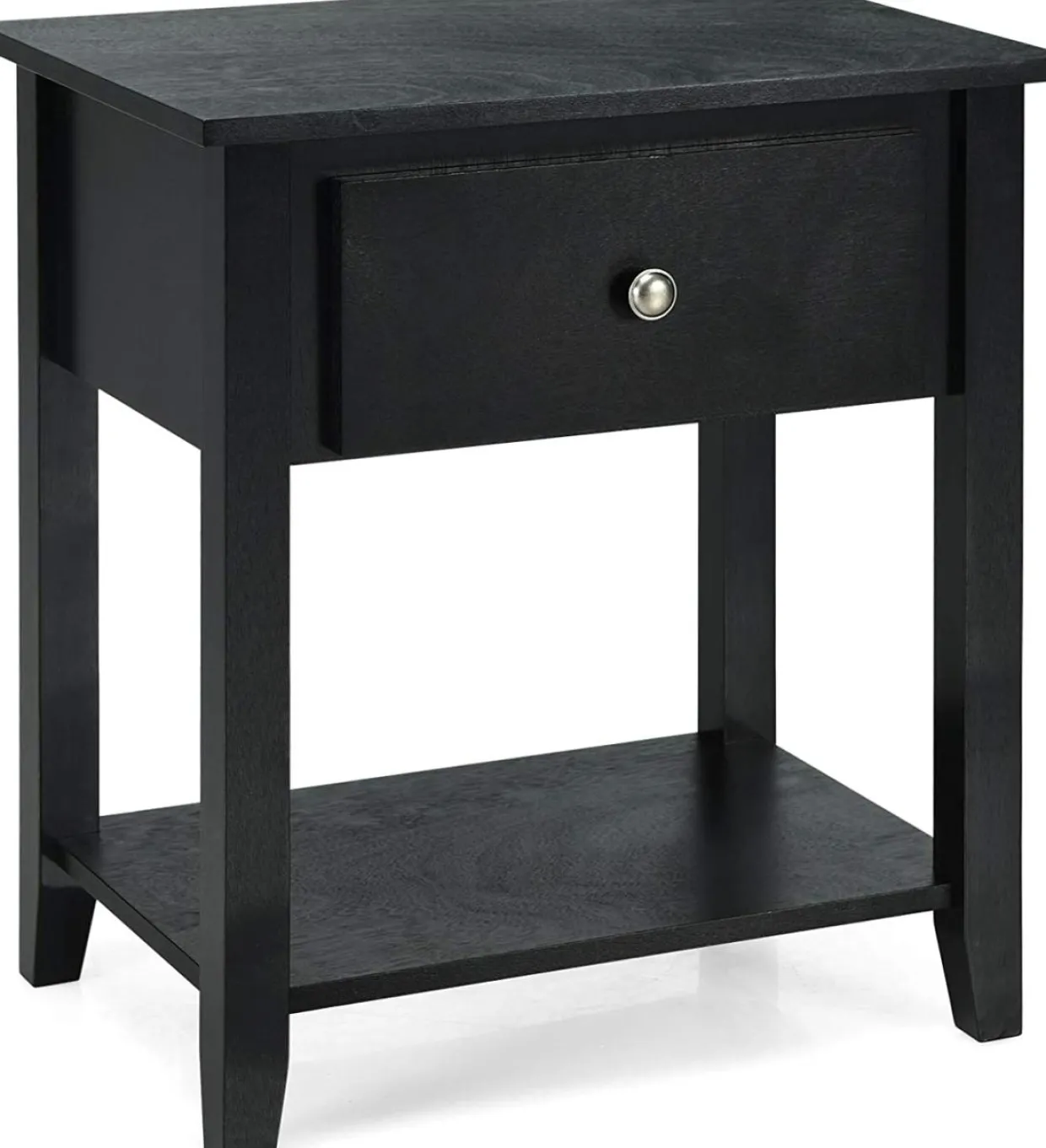 Tangkula End Table with Drawer, Nightstand w/Drawer and Storage Shelf