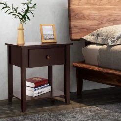 Tangkula End Table with Drawer, Nightstand w/Drawer and Storage Shelf