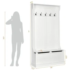 Tangkula Entryway Bench with Coat Rack